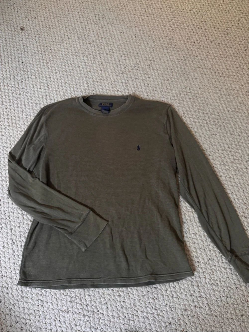 Polo by Ralph Lauren Olive Crewneck Long-Sleeve Tee